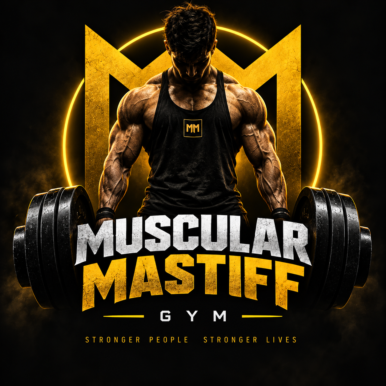Muscular Mastiff Gym logo